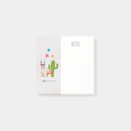 ハートカッコいい型サングラスのラマ ポストイット (正面)