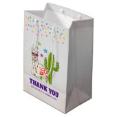 ハートカッコいい型サングラスのラマ ミディアムペーパーバッグ (裏面アングル)