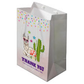 ハートカッコいい型サングラスのラマ ミディアムペーパーバッグ (正面アングル)