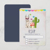 ハートカッコいい型サングラスのラマ 出欠カード (正面/裏面)