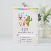 ハートカッコいい型サングラスのラマ 出欠カード (スタンド正面)