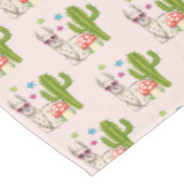 ハートカッコいい型サングラス模様のラマ テーブルクロス (アングル)