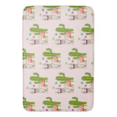 ハートカッコいい型サングラス模様のラマ バスマット (正面縦)