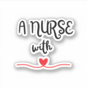 ハートカットのビニールカスタムシール付きナース シール (正面)