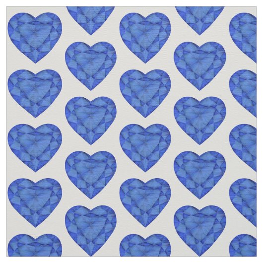 ハートカットサファイアウォーターカラーアート生地 ファブリック (見本)