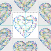 ハートカットダイヤモンド水彩芸術品 ファブリック (タイル)