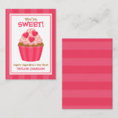 ハートカップケーキのバレンタイン教室用カード ノートカード (正面/裏面)