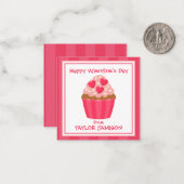 ハートカップケーキバレンタインのギフトエンクロージャカード ノートカード (正面/裏面インサイチュ)