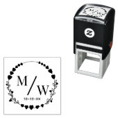 ハートカップル2イニシャルモノグラム診断スペーサーD セルフインキングスタンプ (インサイチュ)