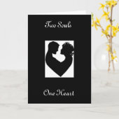 ハートカップル、二つの魂、ひとつのハート カード (黄色い花)