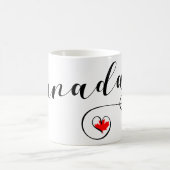ハートカナダ国旗 コーヒーマグカップ (中央)