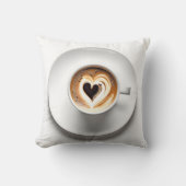 ハートカプチーノinホワイトコーヒーカップ クッション (正面)