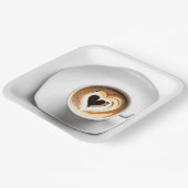 ハートカプチーノinホワイトコーヒーカップ ペーパープレート (傾斜あり)