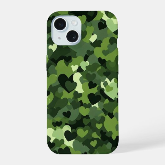ハートカモフラージュ iPhone 15ケース (裏面)