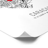 ハートカラカス市地図（ベネズエラ） ポスター (角)