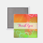 ハートカラフルとバルーン – ありがとう マグネット (正面/裏面)