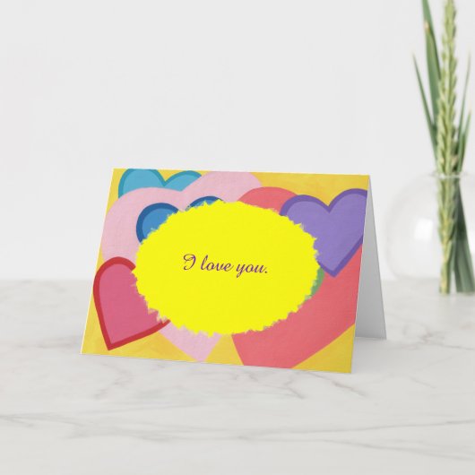 ハートカラフルは私のカードと結婚する カード (正面)