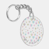 ハートカラフルスペックルノートカードデザイン キーホルダー (正面左)