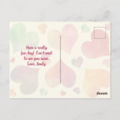 ハートカラフルズハッピーバレンタインデー ポストカード (裏面)