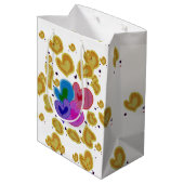 ハートカラフルデザインバレンタインデー ミディアムペーパーバッグ (裏面アングル)