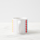 ハートカラフルデザイン、男の子ガールズキッズ、バレンタイン エスプレッソカップ (裏面)