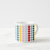 ハートカラフルデザイン、男の子ガールズキッズ、バレンタイン エスプレッソカップ (正面右)