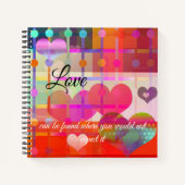 ハートカラフルバレンタインデー手帳 ノートブック (正面)