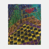 ハートカラフルモザイク フリースブランケット (正面)