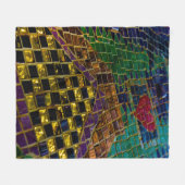 ハートカラフルモザイク フリースブランケット (正面(横))