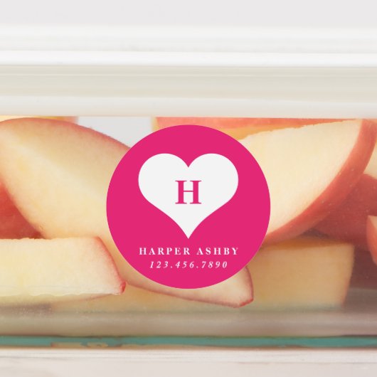 ハートカラフルモノグラム防水名 ラベル (貼付)