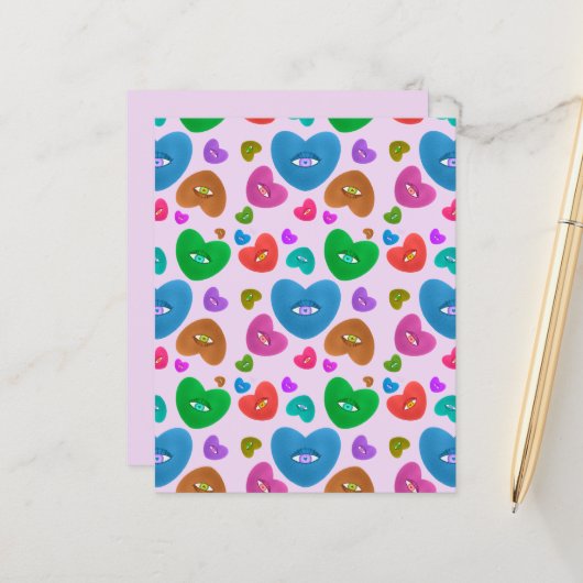 ハートカラフルラブバレンタインアイボール (正面/裏面インサイチュ)