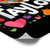 ハートカラフル名はテイラー名 ポスター (角)