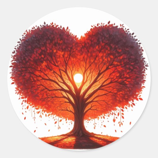 ハートカラフル型のツリーシール ラウンドシール (正面)