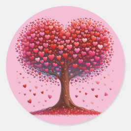 ハートカラフル型のツリーシール ラウンドシール
