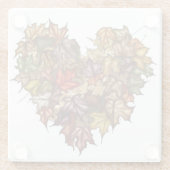 ハートカラフル型の紅葉 ガラスコースター (裏面)