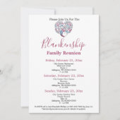 ハートカラフル型ツリーファミリー懇親会テンプレート 招待状 (正面)