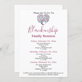 ハートカラフル型ツリーファミリー懇親会テンプレート 招待状