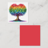ハートカラフル型ツリー ノートカード (正面/裏面)