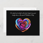 ハートカラフル型バラ – バレンタイン – ポストカード (正面/裏面)