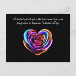 ハートカラフル型バラ – バレンタイン –  ポストカード