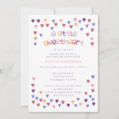 ハートカラフル少し甘い赤ちゃんシャワー 招待状 (正面)