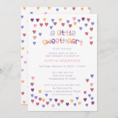 ハートカラフル少し甘い赤ちゃんシャワー 招待状 (正面/裏面)