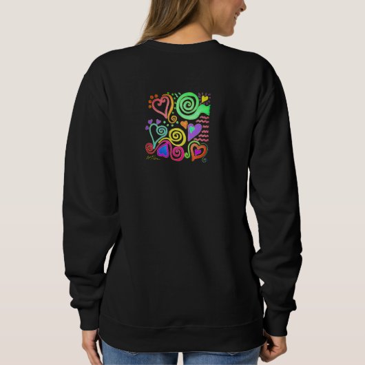 ハートカラフル抽象芸術アートから衣服 スウェットシャツ (裏面)