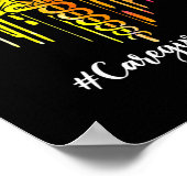 ハートカラフル授乳記号カドゥセウス介護者 ポスター (角)