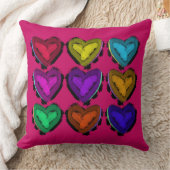 ハートカラフル枕 |ユーカスタマイズ クッション (ブランケット)