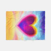 ハートカラフル毛布 フリースブランケット (正面(横))