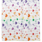 ハートカラフル波型バスルームのデコール シャワーカーテン (正面)