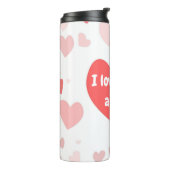 ハートカラフル私はバレンタインデーの多くの愛 タンブラー (回転左)