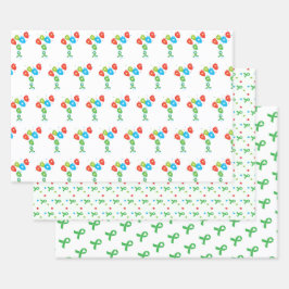 ハートカラフル移植 ラッピングペーパーシート