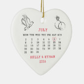 ハートカレンダー結婚2024年 セラミックオーナメント (右)